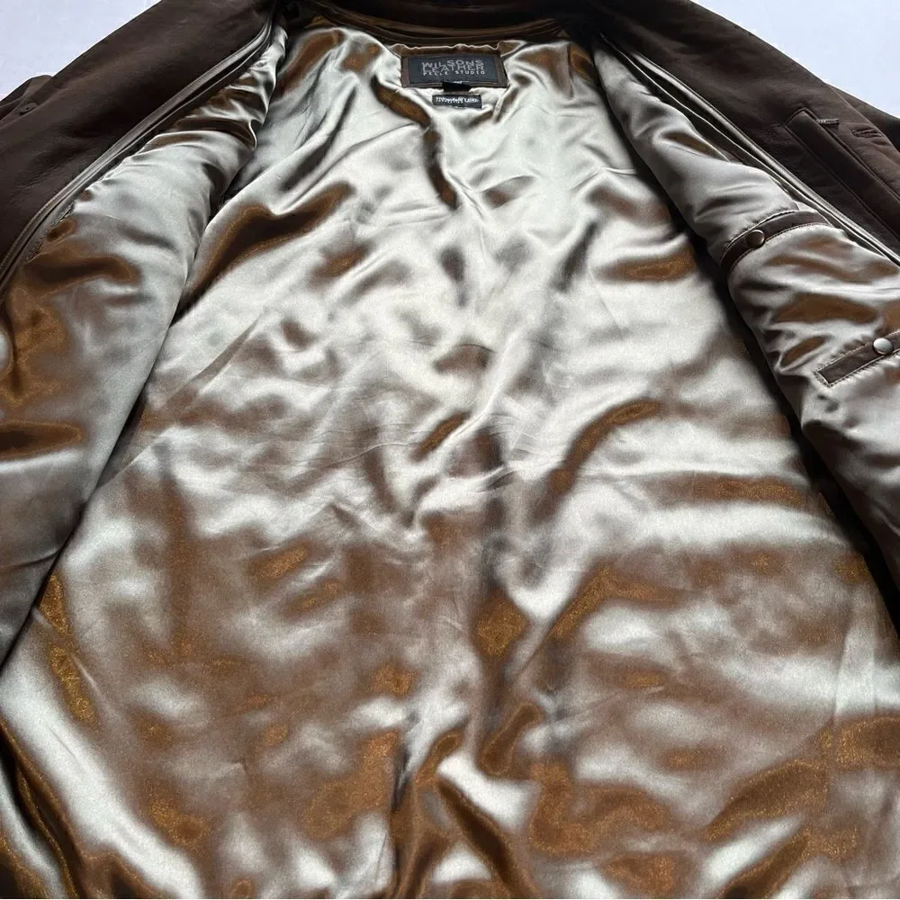 Beautiful Men's Wilsons Leather Coat Dark Brown Size XLT Thinsulate